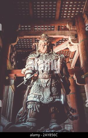 Komokuten statue in Daibutsu-den Todai-ji temple, Nara, Japan Stock Photo