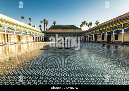 Beautiful courtyard in Bahia Palace,Morocco Stock Photo