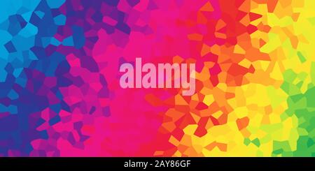 An abstract mosaic rainbow gradient background banner. Stock Photo