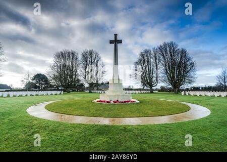 British and Commonwealth War Cemetery in Bayeux,France Stock Photo