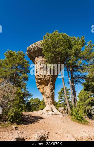 Enchanted City unique rock formations in Cuenca,Spain Stock Photo