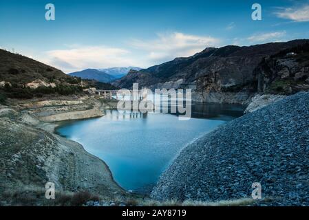 Embalse de Canales in Granada, Spain with reservoir Stock Photo