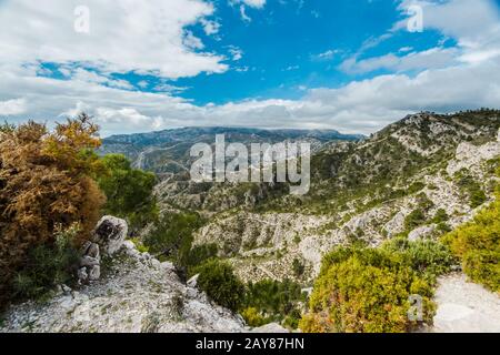 Sierra de Tejeda, Almijara y Alhama Mountains near Nerja, Spain. Stock Photo