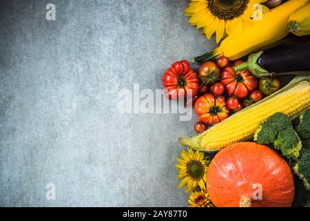 Freshly harvested autumn vegetables Stock Photo