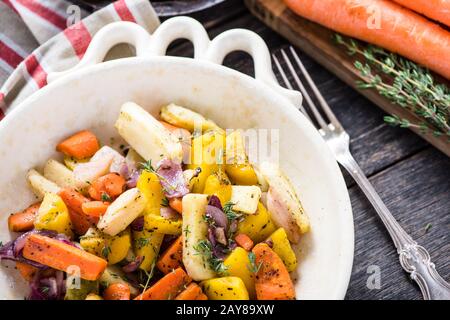 Roasted root vegetables Stock Photo