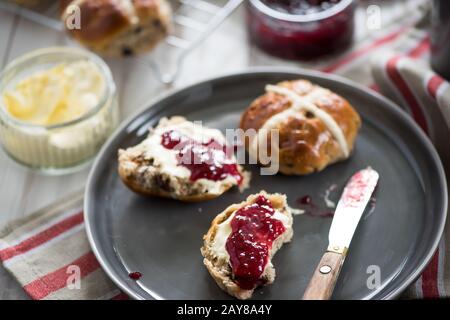 Serving fresh homemade scones Stock Photo