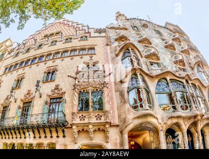 10 JULY 2018, BARCELONA, SPAIN: Modern Architecture building in Barcelona Stock Photo