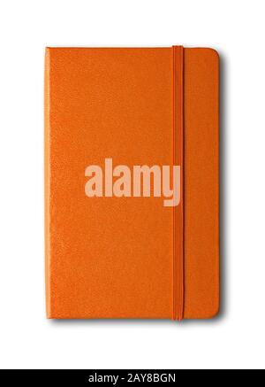 orange notebook isolated on white background Stock Photo - Alamy