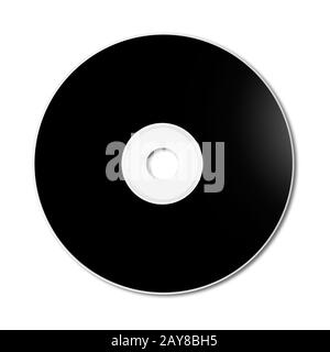 Black CD - DVD mockup template isolated on white Stock Photo