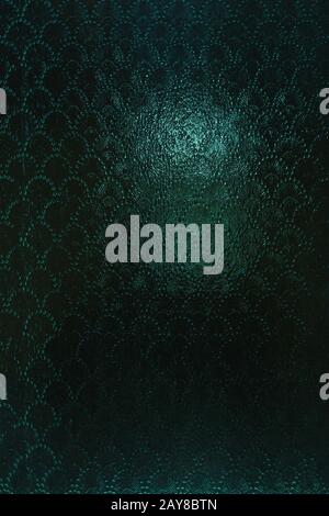 Vintage clouded glass with a slightly blurred abstract pattern. Vintage Cyan Textured Dark Background Stock Photo
