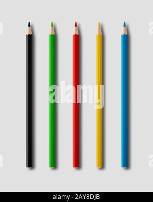 Coulouring pencils isolated on grey Stock Photo