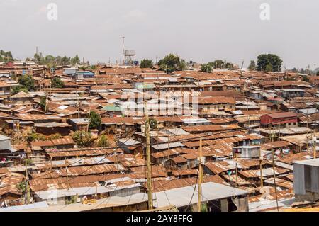 Nairobi,Kenya,Afrique-03/01/2018.View of the Nairobi slum Stock Photo