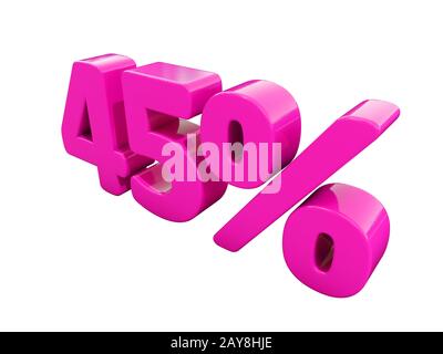 45 Percent Pink Sign Stock Photo