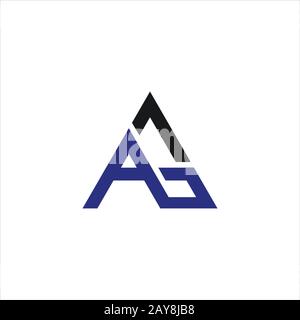 Initial letter ah or ha logo design template Stock Vector
