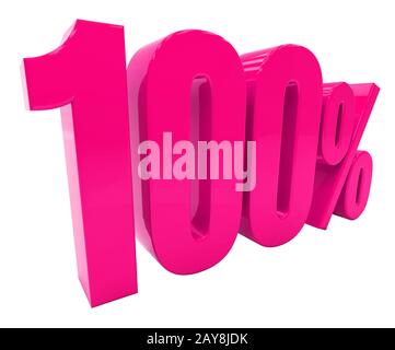 100 Percent Pink Sign Stock Photo