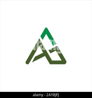 Initial letter ah or ha logo design template Stock Vector