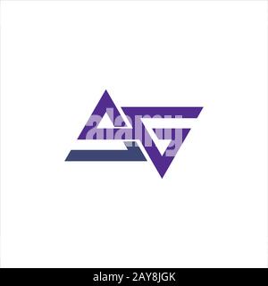 Initial letter ah or ha logo design template Stock Vector