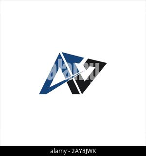 Initial letter ah or ha logo design template Stock Vector