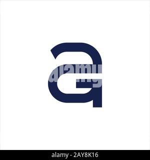 Initial letter ah or ha logo design template Stock Vector