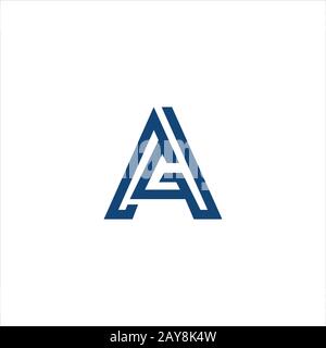 Initial letter ah or ha logo design template Stock Vector