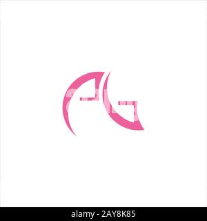 Initial letter ah or ha logo design template Stock Vector