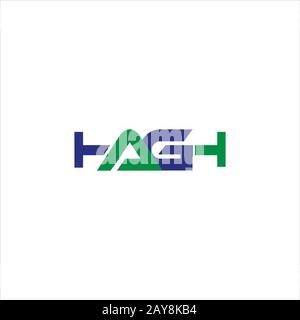 Initial letter ah or ha logo design template Stock Vector