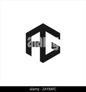 Initial letter ah or ha logo design template Stock Vector