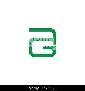 Initial letter ah or ha logo design template Stock Vector