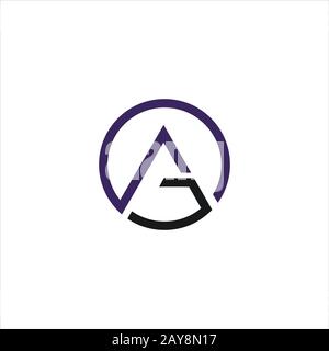 Initial letter ah or ha logo design template Stock Vector