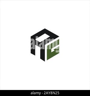 Initial letter ah or ha logo design template Stock Vector