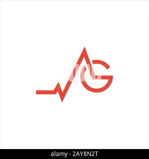 Initial letter ah or ha logo design template Stock Vector