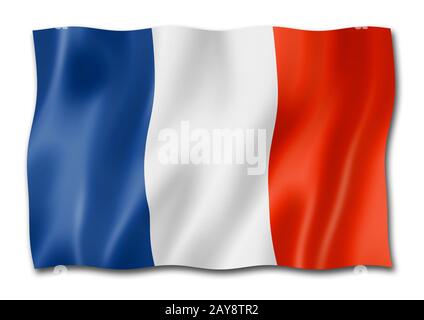 French flag isolated on white Stock Photo