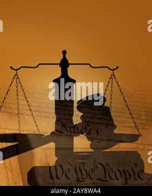 Gavel and Constitution background Stock Photo