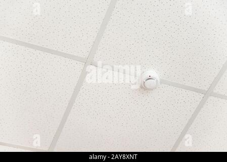 fire alarm on a white ceiling in a room Stock Photo - Alamy