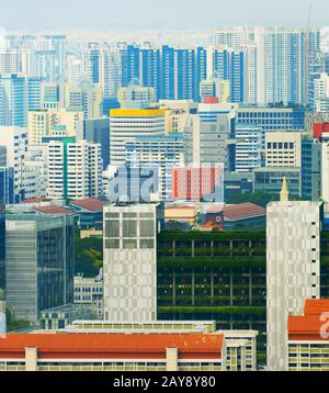 Modern density city architecture Singapore Stock Photo