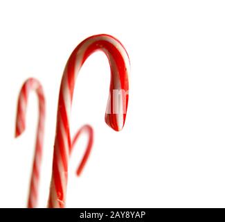 Candy canes on white Stock Photo