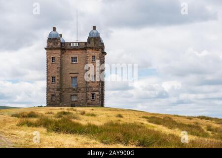 The Cage Tower, National Trust Lyme, in the Peak District, Cheshire, UK Stock Photo