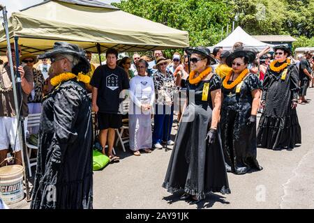 Mo‘okiha O Pi‘ilani: Launch Day Ceremonies: ʻAhahui Kaʻahumanu, Chapter IV, Wailuku Stock Photo