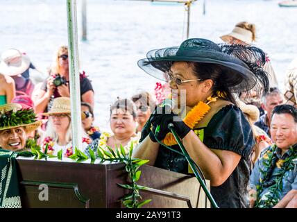 Mo‘okiha O Pi‘ilani: Launch Day Ceremonies: Blessing Stock Photo