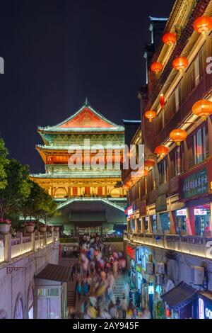 Xian, China - May 19, 2018: Drum tower in old town Stock Photo