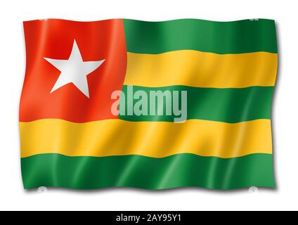 Togo flag isolated on white Stock Photo