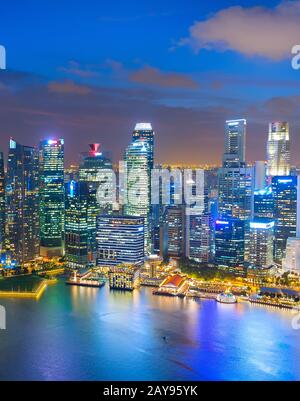 Aerial Skyline Singapore Downtown cityscape Stock Photo