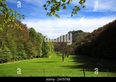 Bad Urach is a city in Bavaria, Germany, with many historical attractions Stock Photo