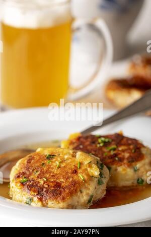 Bavarian cheese dumplings Stock Photo