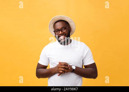 Isolated studio shot of a businessman holding out his hands, cupped as if he were holding something delicate Stock Photo
