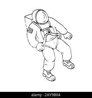 Cartoon Astronaut Drawing  How To Draw A Cartoon Astronaut Step By Step