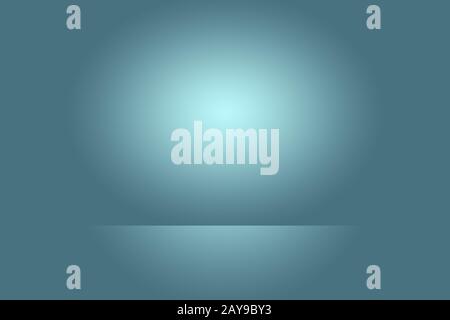 Abstract studio background texture of light blue and gray gradient wall, flat floor. for product. Stock Photo