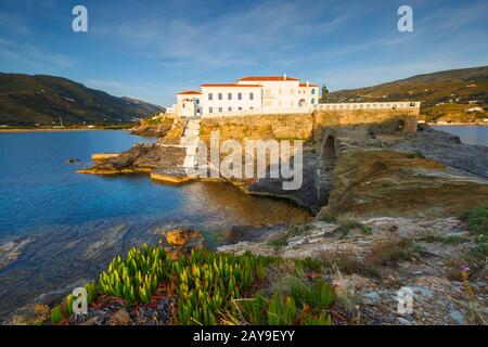 Chora of Andros island early in the morning. Stock Photo