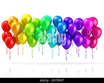 Colorful party balloons row Stock Photo