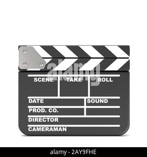 Movie clapperboard, closed. 3D Stock Photo